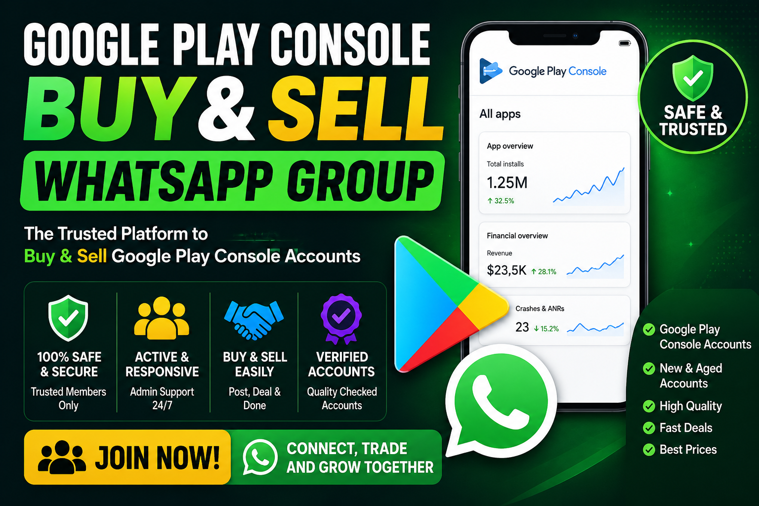 Google Play Console Buy and Sell WhatsApp Group